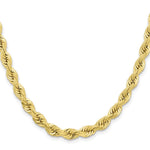 10K Yellow Gold 6.5mm Diamond-cut Rope Chain Necklace 22"-24" - Product Photo