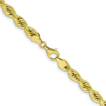 10K Yellow Gold 6.5mm Diamond-cut Rope Chain Necklace 22"-24" - Product Photo
