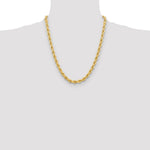 10K Yellow Gold 6.5mm Diamond-cut Rope Chain Necklace 22"-24" - Product Photo