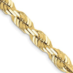 10K Yellow Gold 6.5mm Diamond-cut Rope Chain Necklace 22"-24" - Product Photo