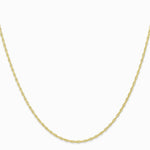 10K Yellow Gold 1.35mm Carded Cable Rope Chain Necklace 16"-24" - Product Photo