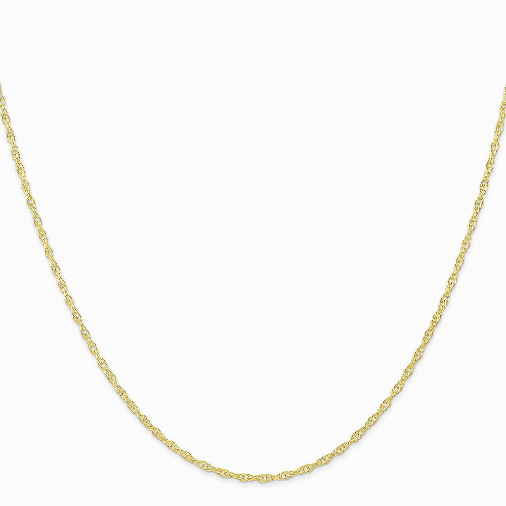 10K Yellow Gold 1.35mm Carded Cable Rope Chain Necklace 16"-24" - Product Photo