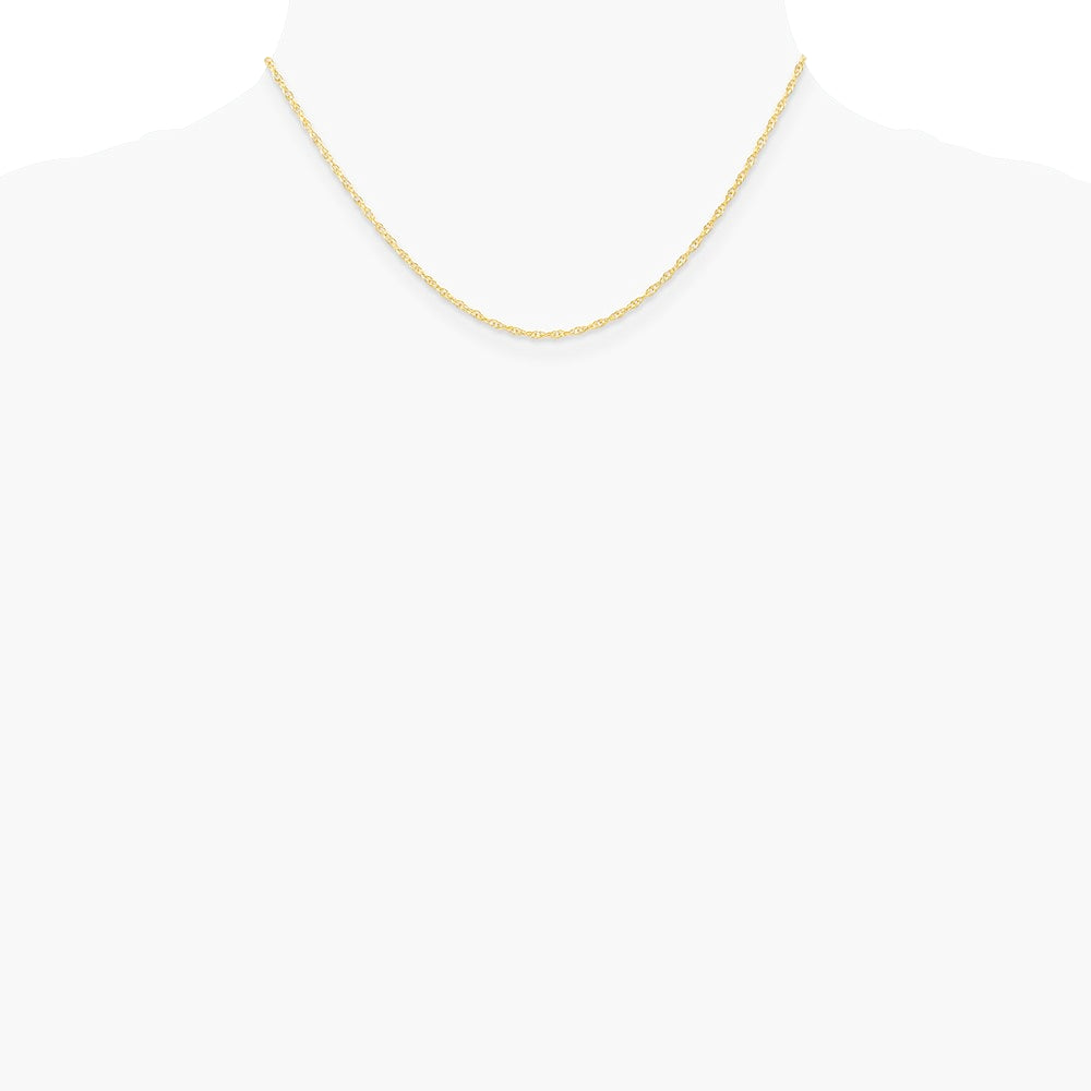 10K Yellow Gold 1.35mm Carded Cable Rope Chain Necklace 16"-24" - Product Photo