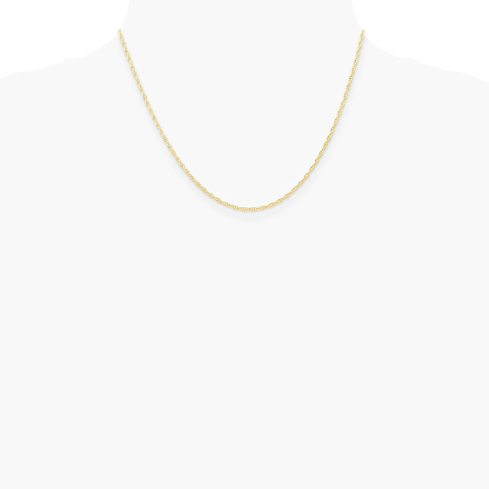 10K Yellow Gold 1.35mm Carded Cable Rope Chain Necklace 16"-24" - Product Photo