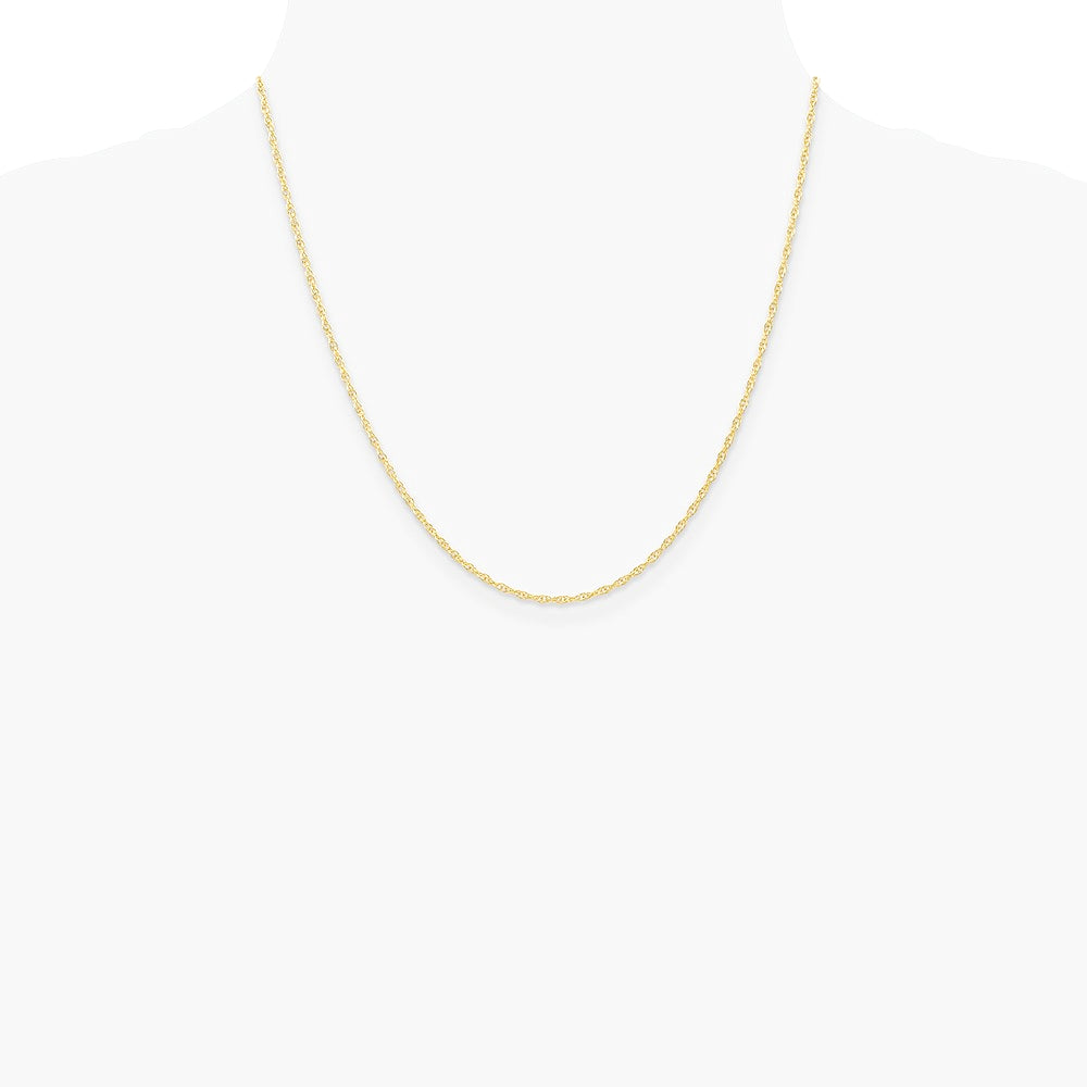 10K Yellow Gold 1.35mm Carded Cable Rope Chain Necklace 16"-24" - Product Photo