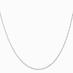 10K White Gold 1mm Carded Singapore Chain Necklace 16"-24" - Product Photo