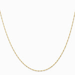 10K Yellow Gold 1mm Carded Singapore Chain Necklace 16"-24" - Product Photo