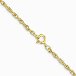 10K Yellow Gold 1.55mm Carded Cable Rope Chain Necklace 16"-24" - Product Photo