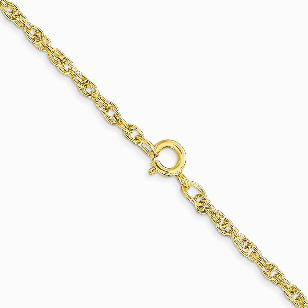 10K Yellow Gold 1.55mm Carded Cable Rope Chain Necklace 16"-24" - Product Photo