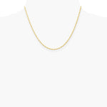 10K Yellow Gold 1.55mm Carded Cable Rope Chain Necklace 16"-24" - Product Photo