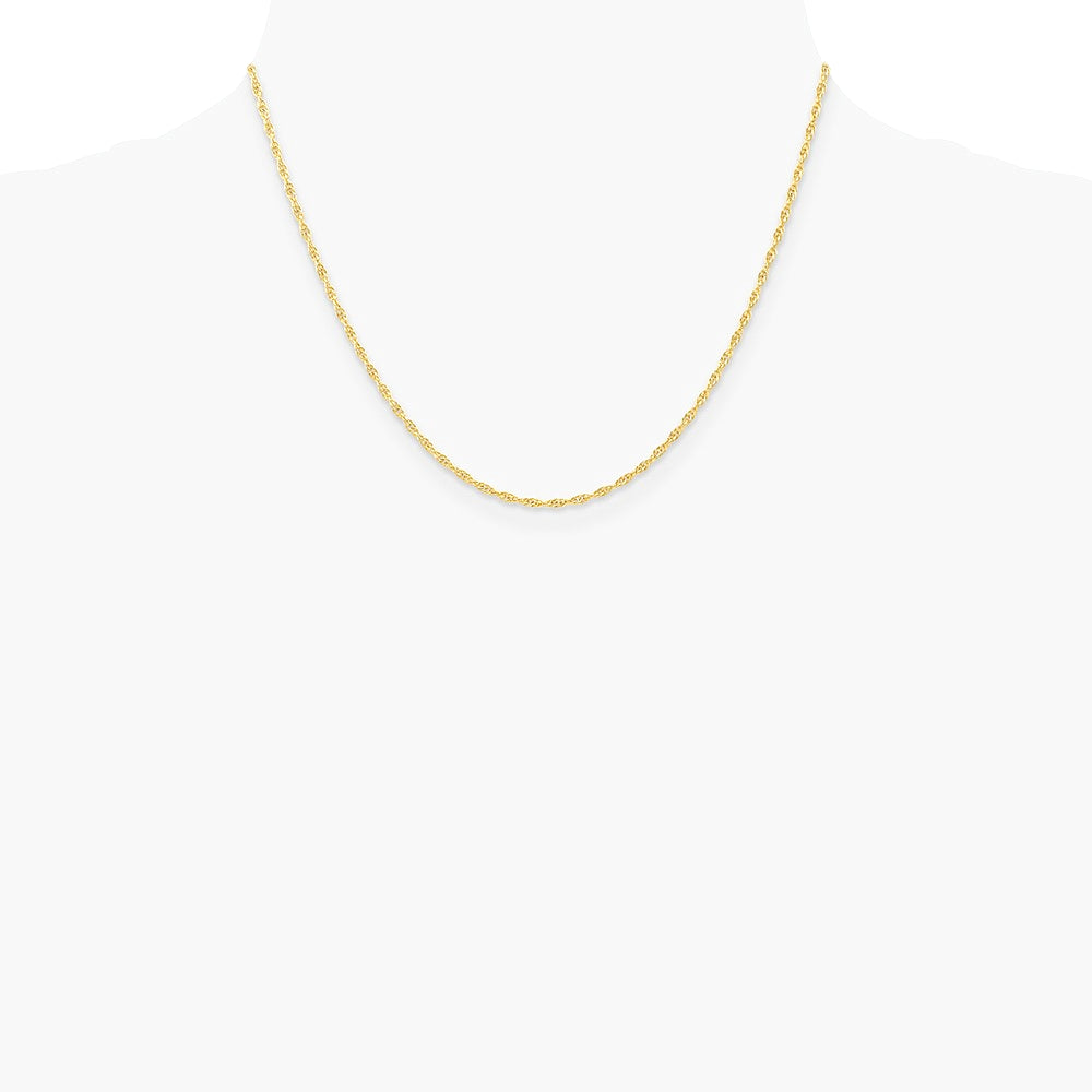 10K Yellow Gold 1.55mm Carded Cable Rope Chain Necklace 16"-24" - Product Photo