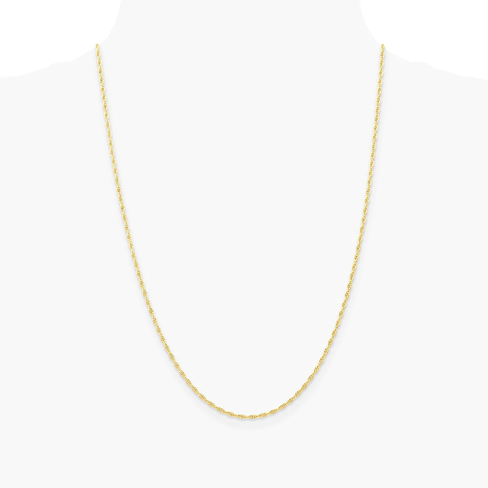 10K Yellow Gold 1.55mm Carded Cable Rope Chain Necklace 16"-24" - Product Photo