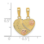 10K Two-tone MOMMY and ME Break-A-Part Charm - Product Photo