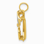 10K / 14K Yellow Gold 3-D Black Enameled Moveable Sunglasses Pendant - Product Photo