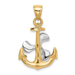 10k Two-tone 3-D Anchor w/Moveable Propeller Pendant - Product Photo