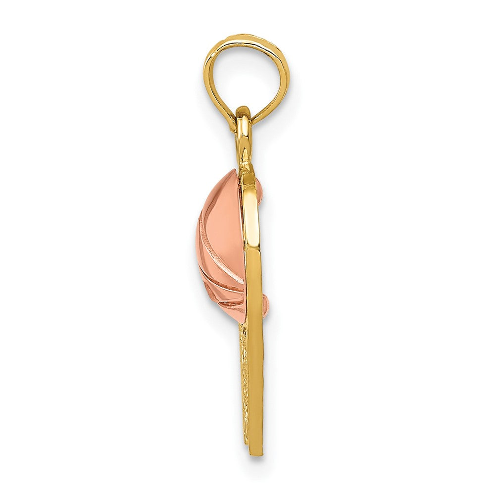 10K / 14K Two-tone Basketball Hoop with Ball Pendant - Product Photo