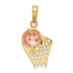 10K / 14K Two-tone Basketball Hoop with Ball Pendant - Product Photo