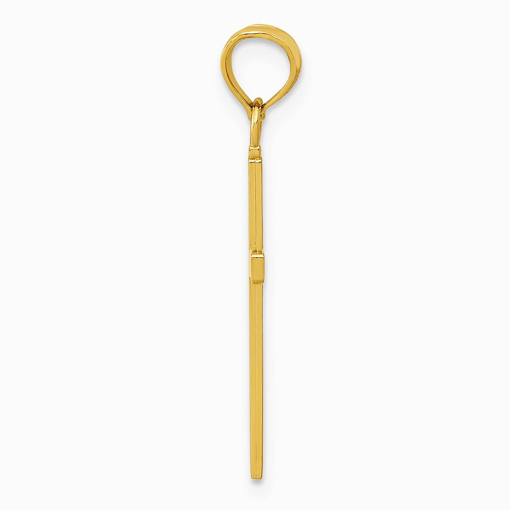 10K / 14K Yellow Gold 3-D Cross Pendant - Product Photo