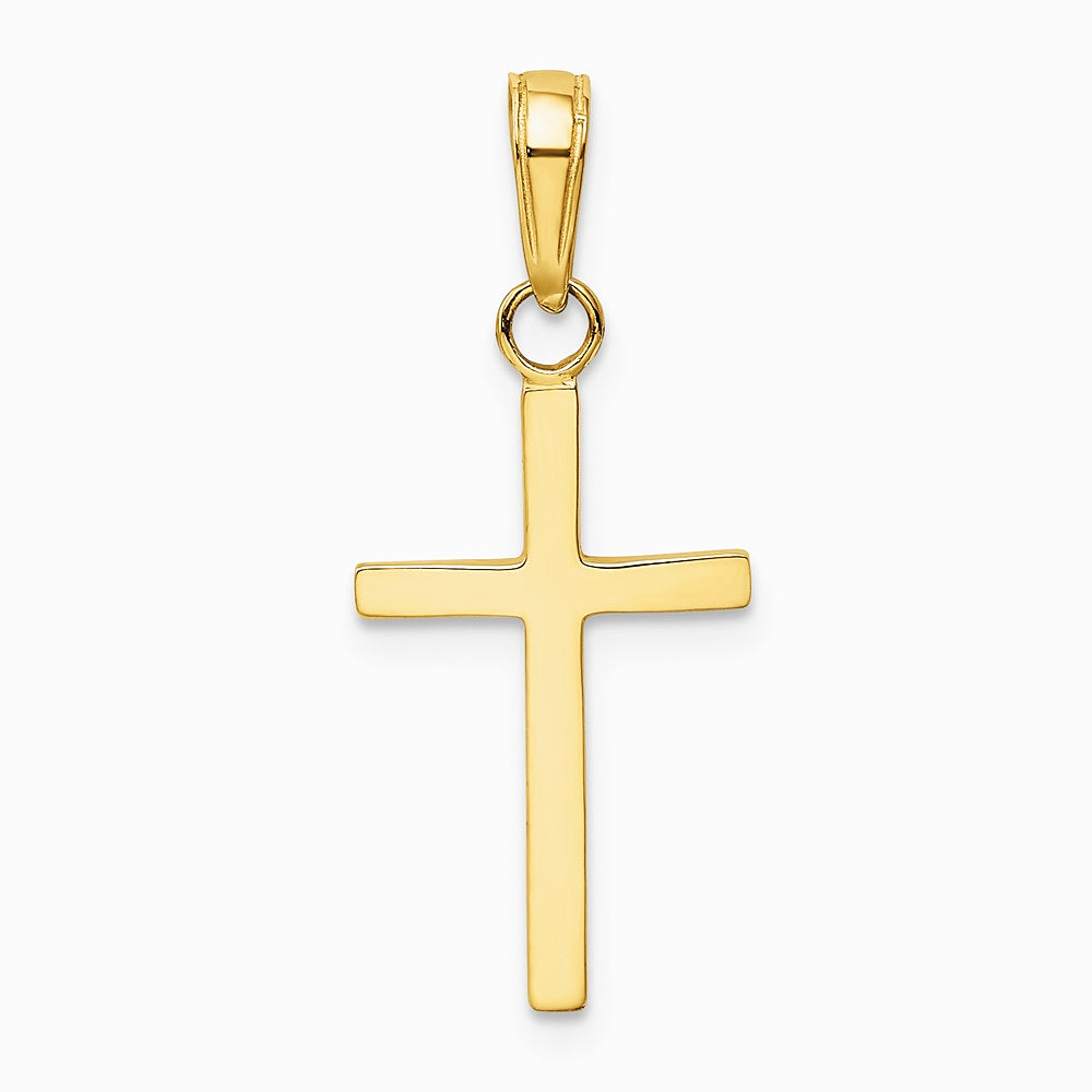 10K / 14K Yellow Gold 3-D Cross Pendant - Product Photo