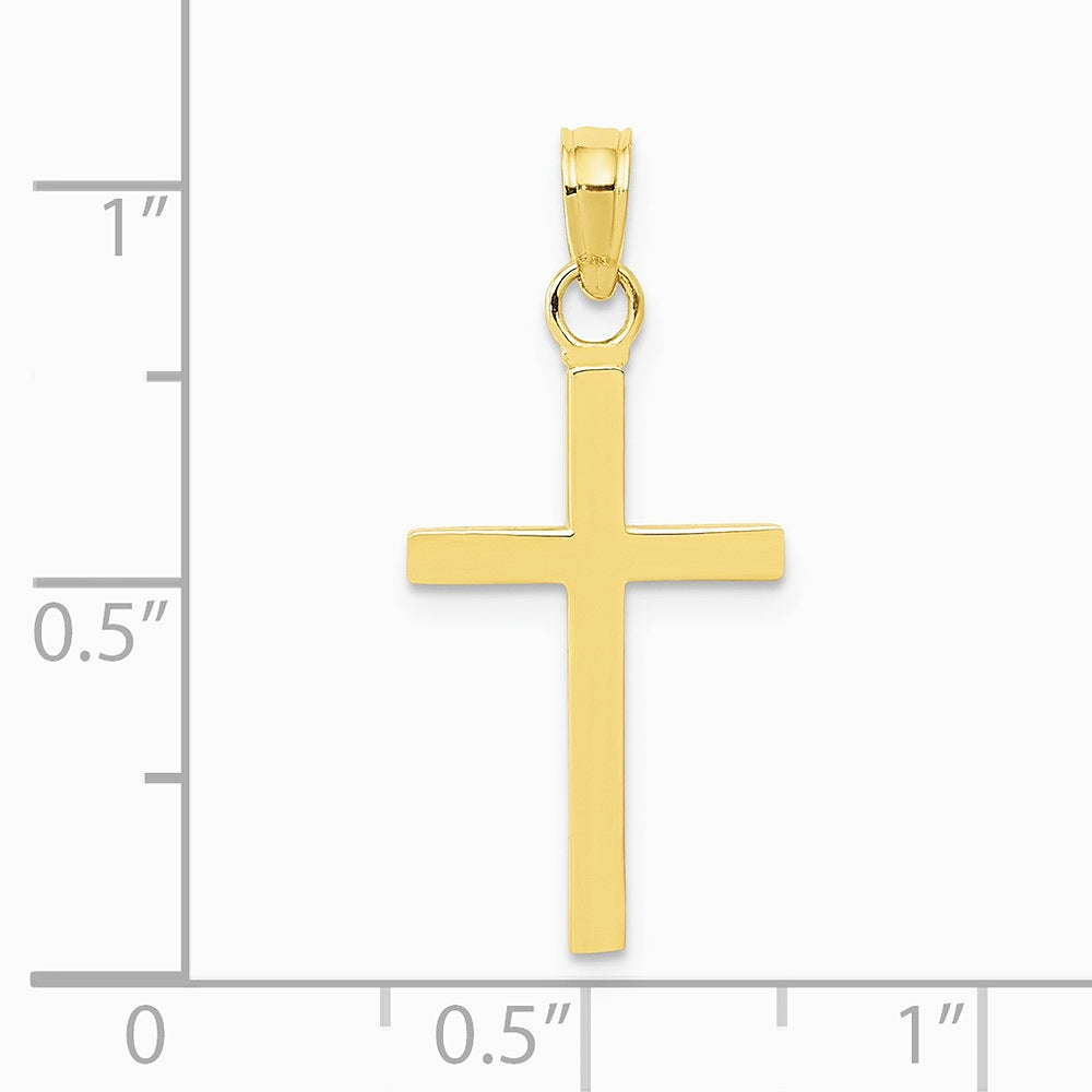 10K / 14K Yellow Gold 3-D Cross Pendant - Product Photo