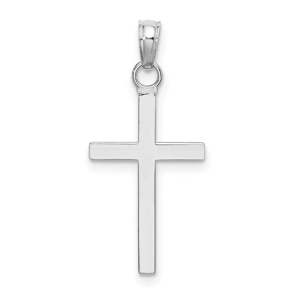 10K / 14K White Gold 3-D Cross Pendant - Product Photo
