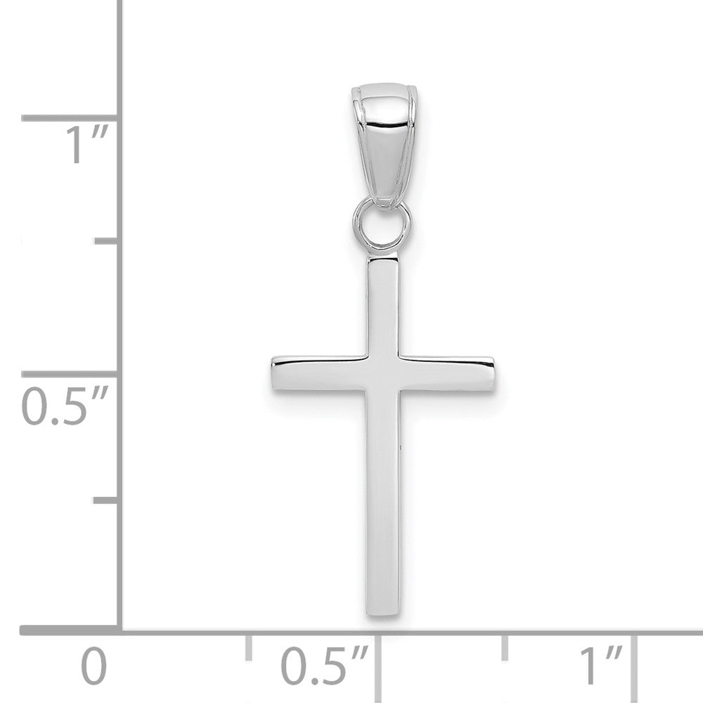 10K / 14K White Gold 3-D Cross Pendant - Product Photo