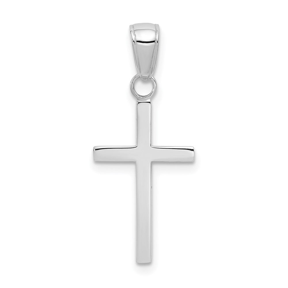 10K / 14K White Gold 3-D Cross Pendant - Product Photo