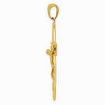 10K / 14K Yellow Gold Satin Finish Crucifix Pendant - Product Photo
