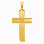 10K / 14K Yellow Gold Satin Finish Crucifix Pendant - Product Photo