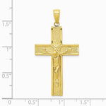10K / 14K Yellow Gold Satin Finish Crucifix Pendant - Product Photo