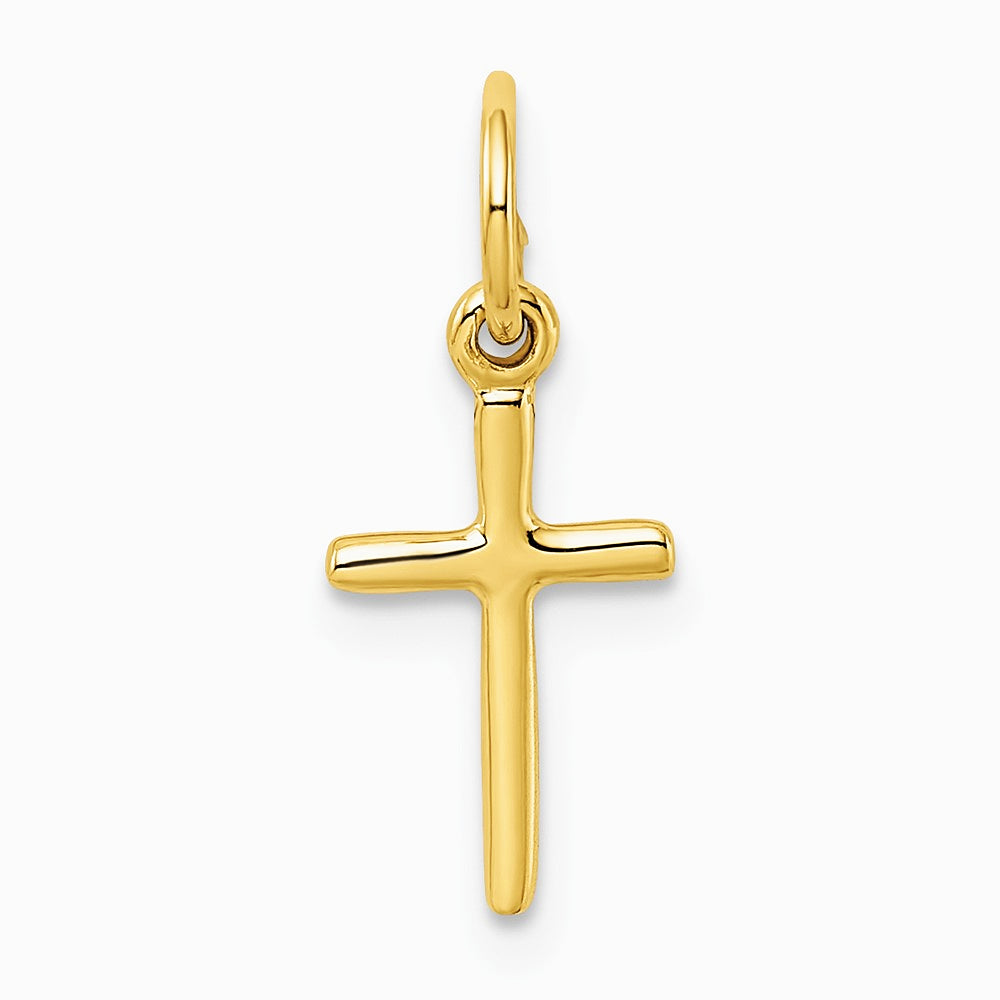 10K / 14K Yellow Gold Small Cross Charm - Product Photo