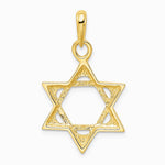 10K / 14K Yellow Gold Star of David Pendant - Product Photo