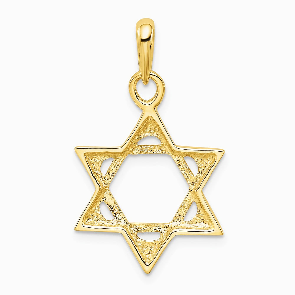10K / 14K Yellow Gold Star of David Pendant - Product Photo