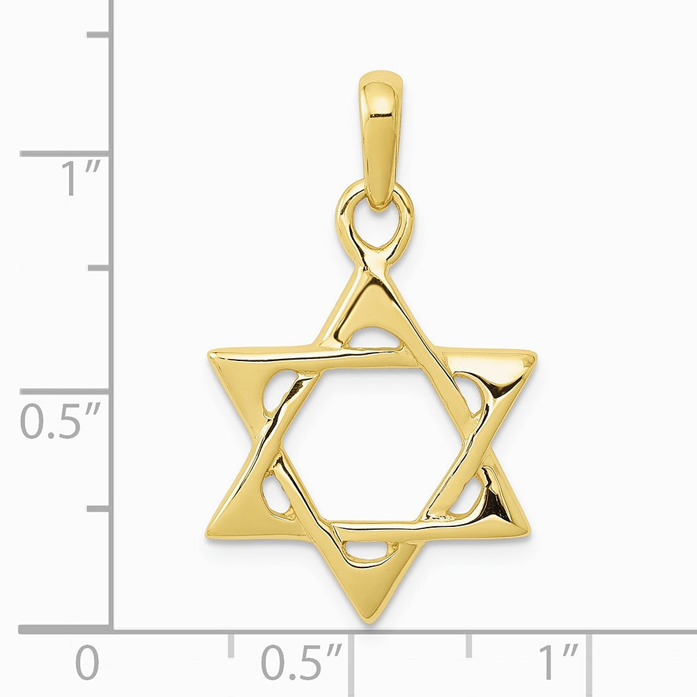 10K / 14K Yellow Gold Star of David Pendant - Product Photo