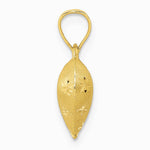 10K / 14K Yellow Gold Polished & Satin Diamond-Cut 3-D Puffed Heart Pendant - Product Photo
