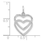 10K / 14K White Gold Double Heart Charm - Product Photo