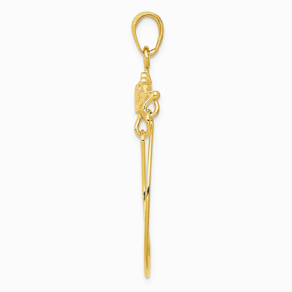 10K / 14K Two-tone Leaves with Flower Charm Holder - Product Photo
