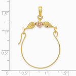 10K / 14K Two-tone Leaves with Flower Charm Holder - Product Photo