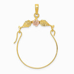 10K / 14K Two-tone Leaves with Flower Charm Holder - Product Photo