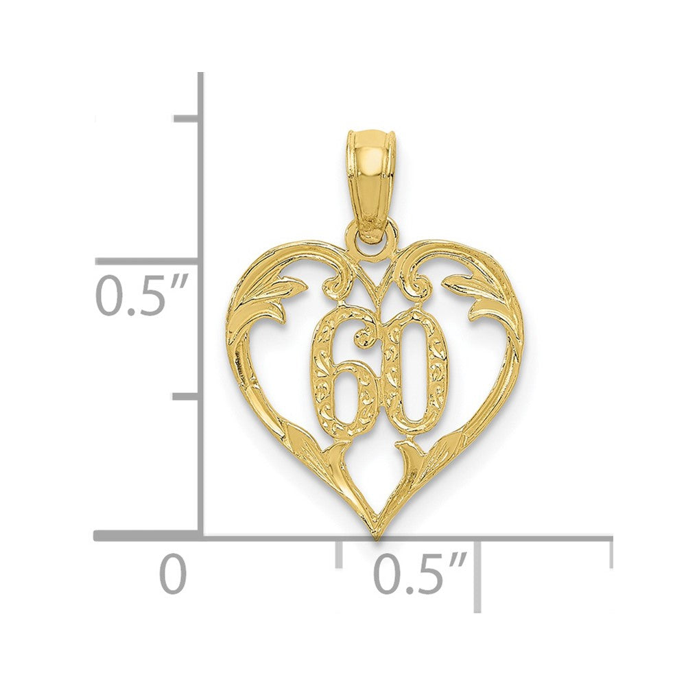 10K / 14K Yellow Gold 60 Heart Pendant - Product Photo
