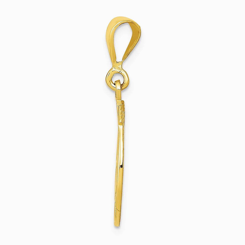 10K / 14K Yellow Gold Good Luck Clover Pendant - Product Photo