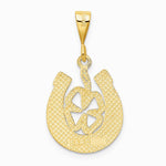 10K / 14K Yellow Gold Good Luck Clover Pendant - Product Photo