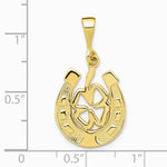 10K / 14K Yellow Gold Good Luck Clover Pendant - Product Photo