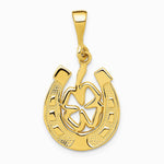 10K / 14K Yellow Gold Good Luck Clover Pendant - Product Photo