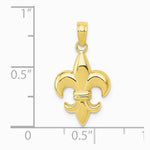 10K / 14K Yellow Gold Fleur De Lis Pendant - Product Photo