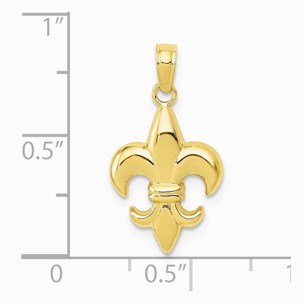 10K / 14K Yellow Gold Fleur De Lis Pendant - Product Photo