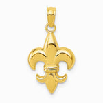 10K / 14K Yellow Gold Fleur De Lis Pendant - Product Photo