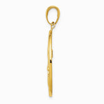 10K / 14K Yellow Gold Fleur-De-Lis on Oval Disk Pendant - Product Photo