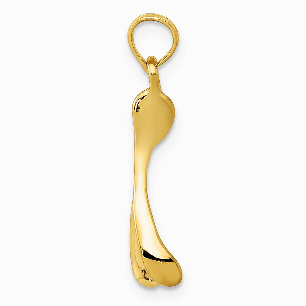 10K / 14K Yellow Gold Wishbone Charm - Product Photo
