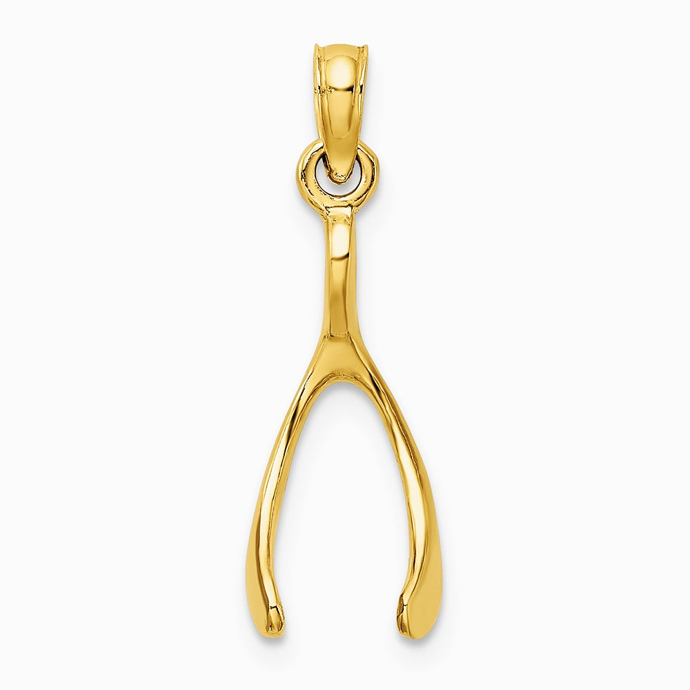 10K / 14K Yellow Gold Wishbone Charm - Product Photo